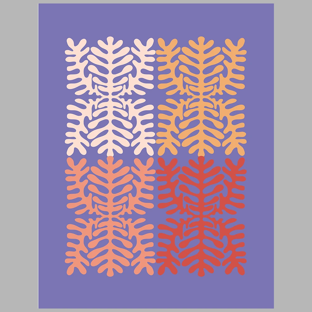 purple and orange themed posters