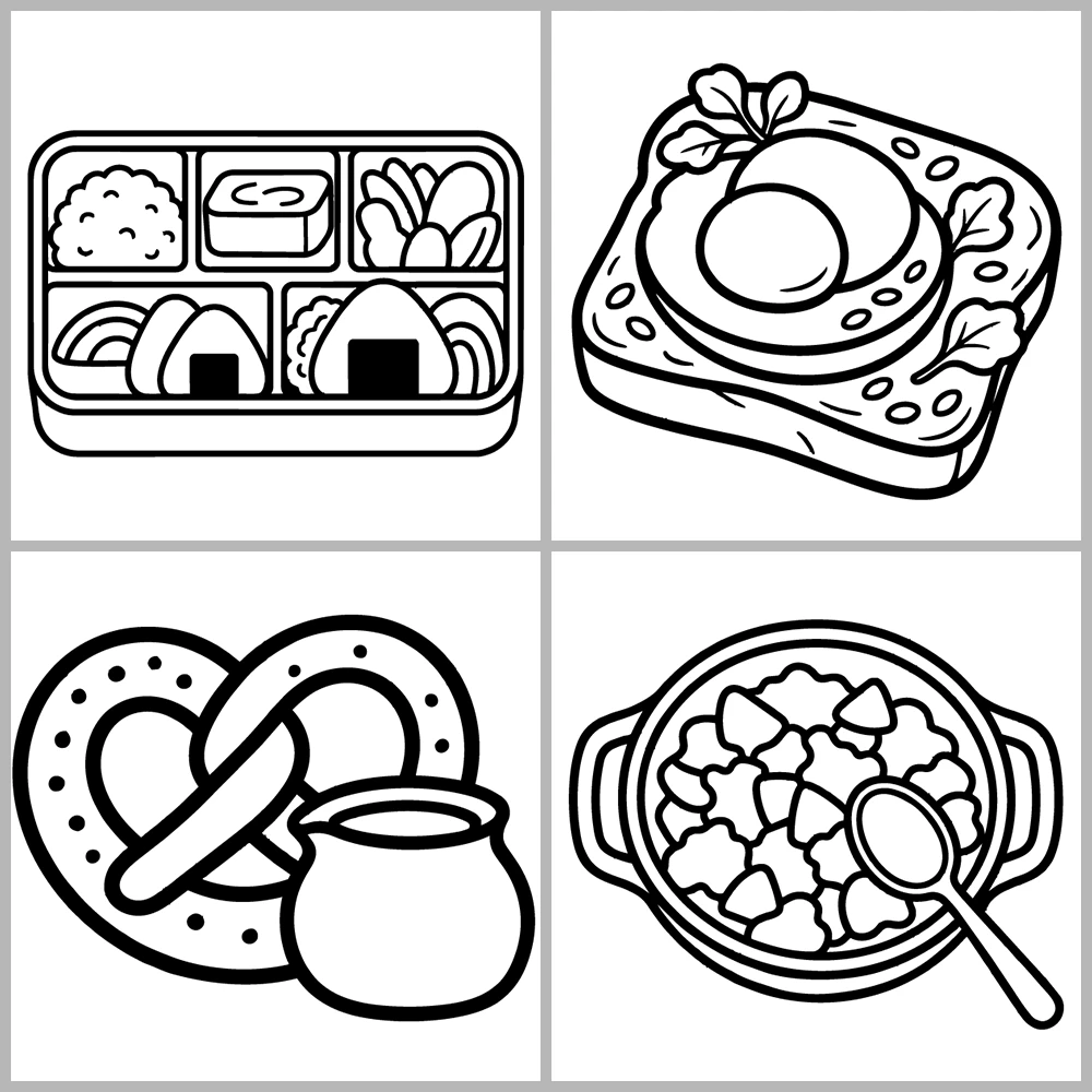 Cozy Kitchen and Food Coloring Book