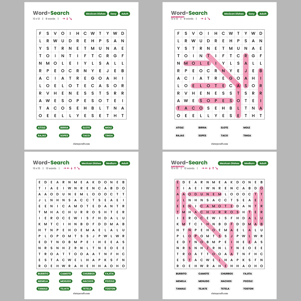 Word Puzzle – Cacti & Succulents – Broadway & Musicals – Themes