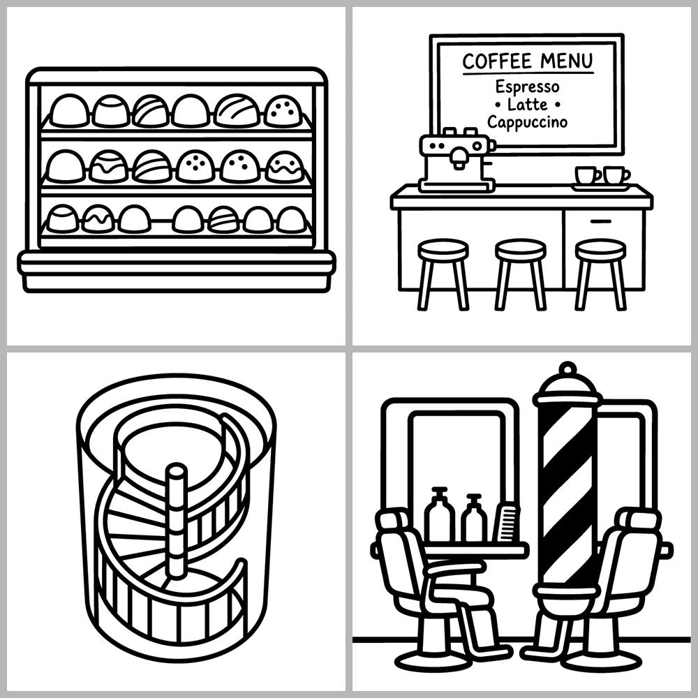 Cozy Travel and Places Coloring Book