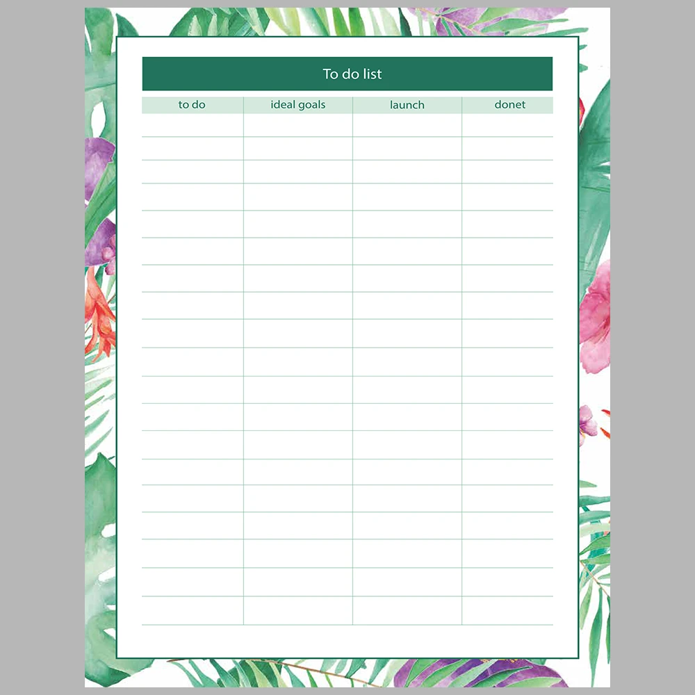 Tropical-Themed Daily and Monthly Planner – 2026