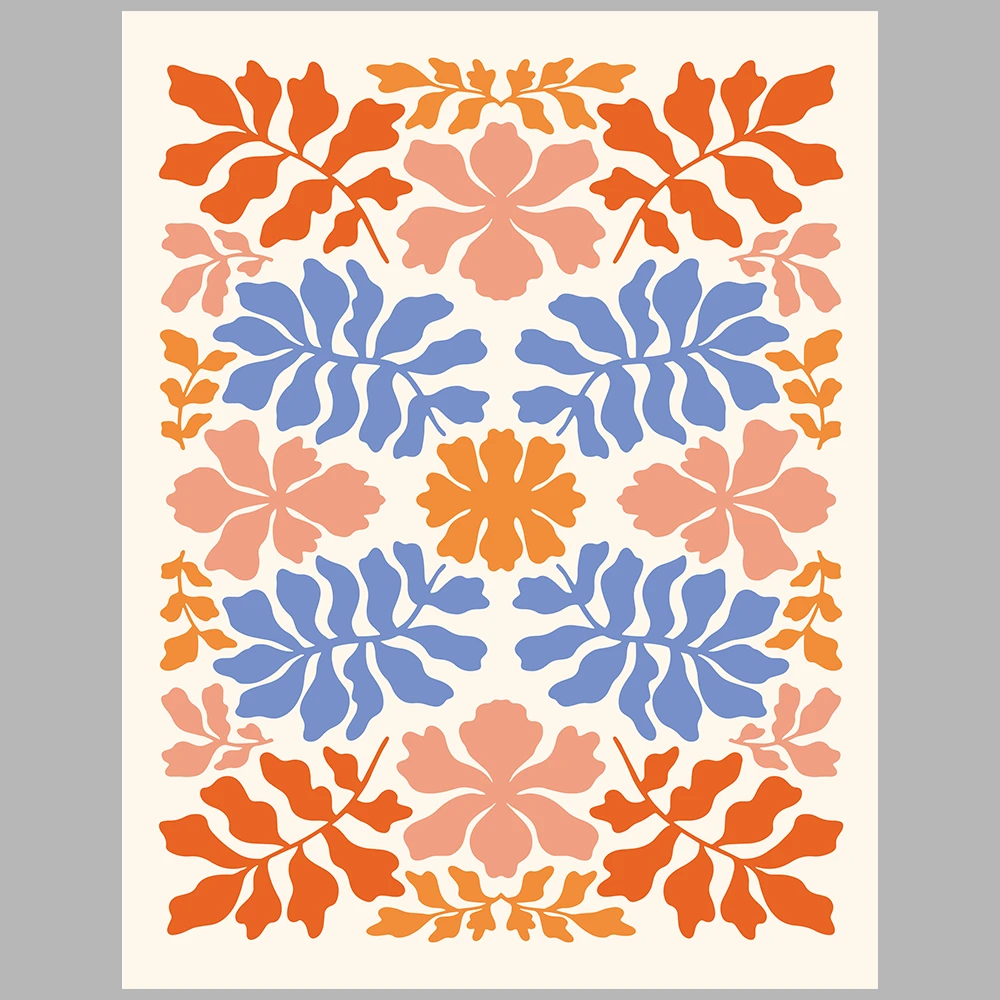 orange and blue themed posters