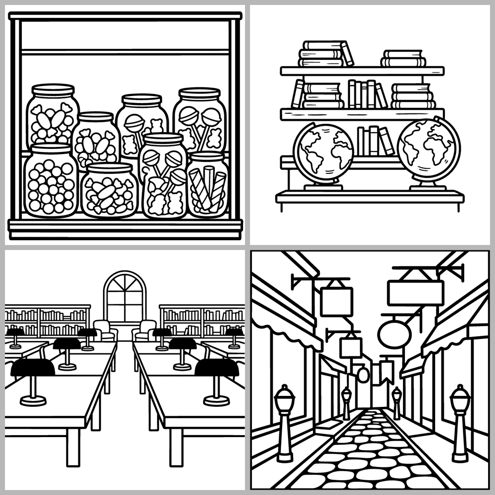 Cozy Travel – Places Coloring Book