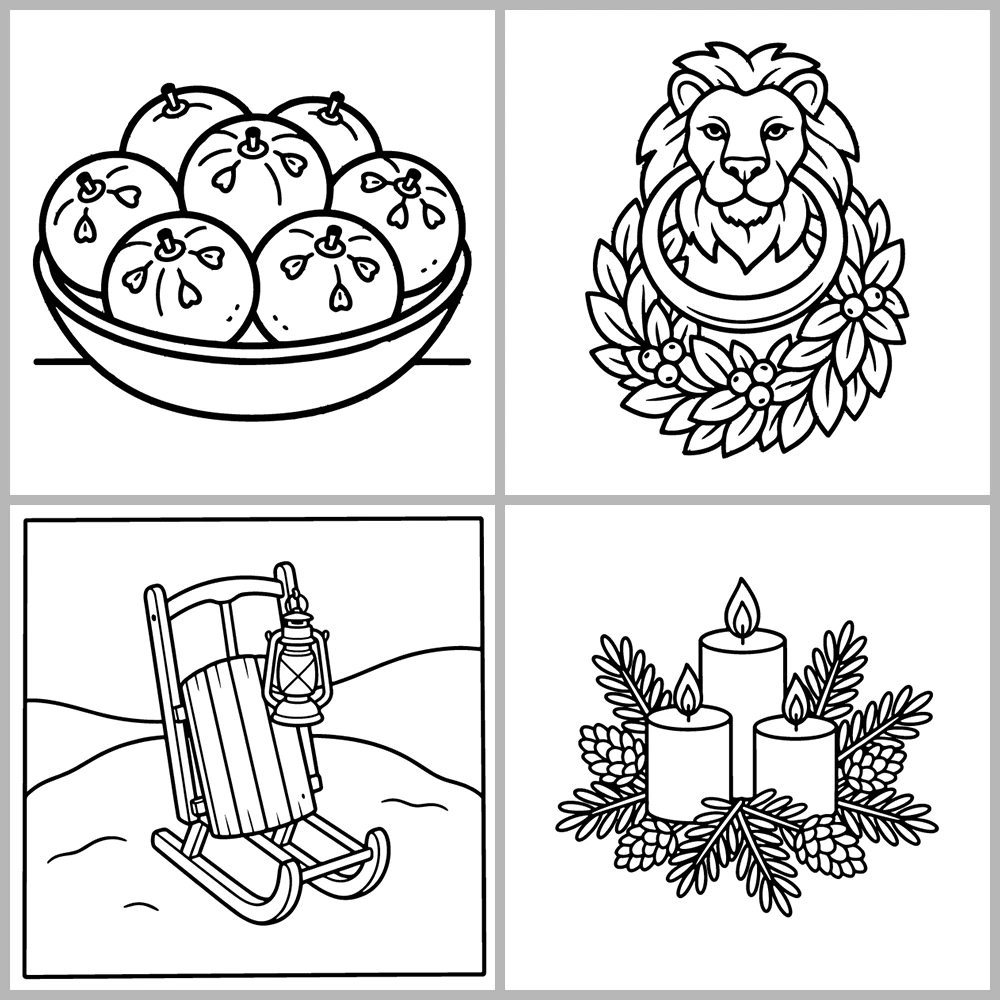 Cozy Christmas and Holidays Coloring Book