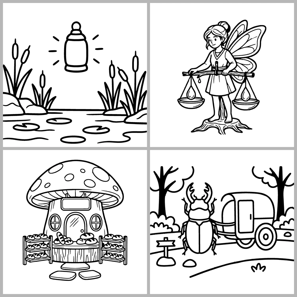 Cozy Fairy and Magical Coloring Book