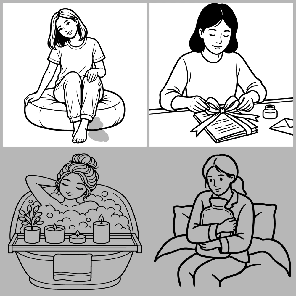 Cozy Girl and Self Care Coloring Book
