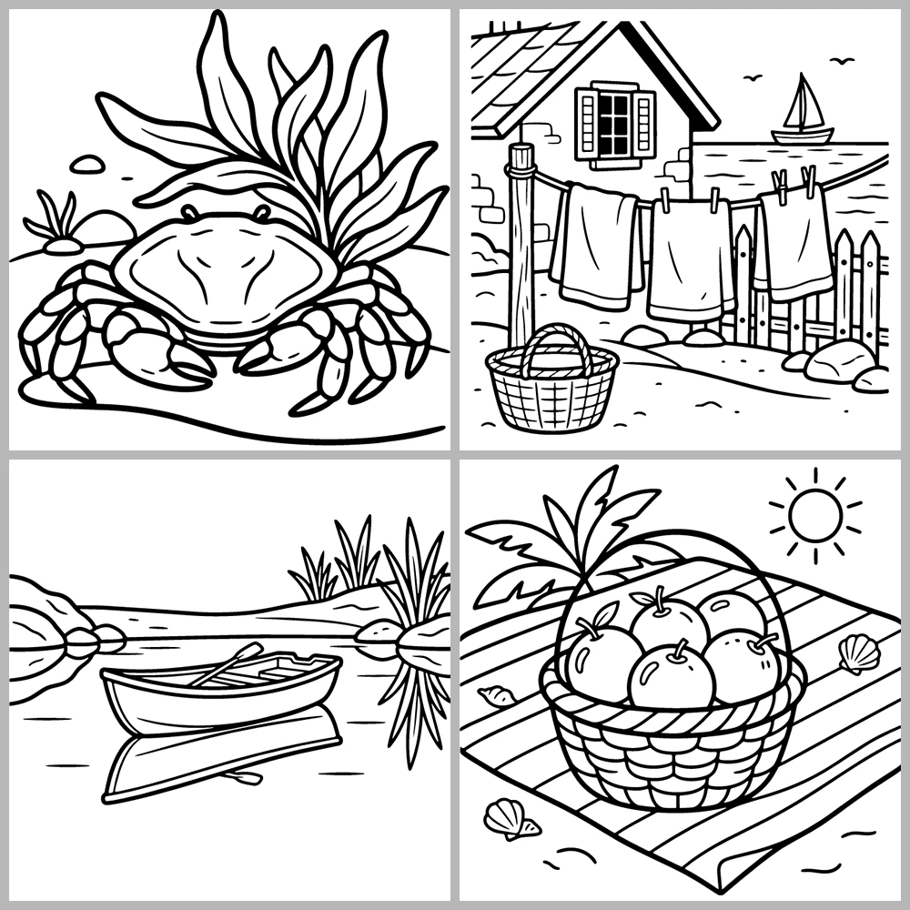 Cozy Ocean – Beach Coloring Book