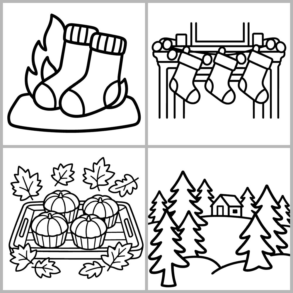 Seasons Cozy Coloring Book