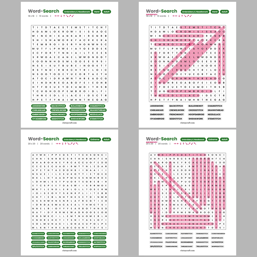 Word Search – Magic and Illusion – Gemstones and Minerals – Themes