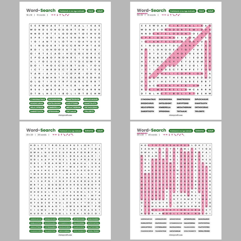 Word Search – Anime & Manga – Mythical Creatures – Themes