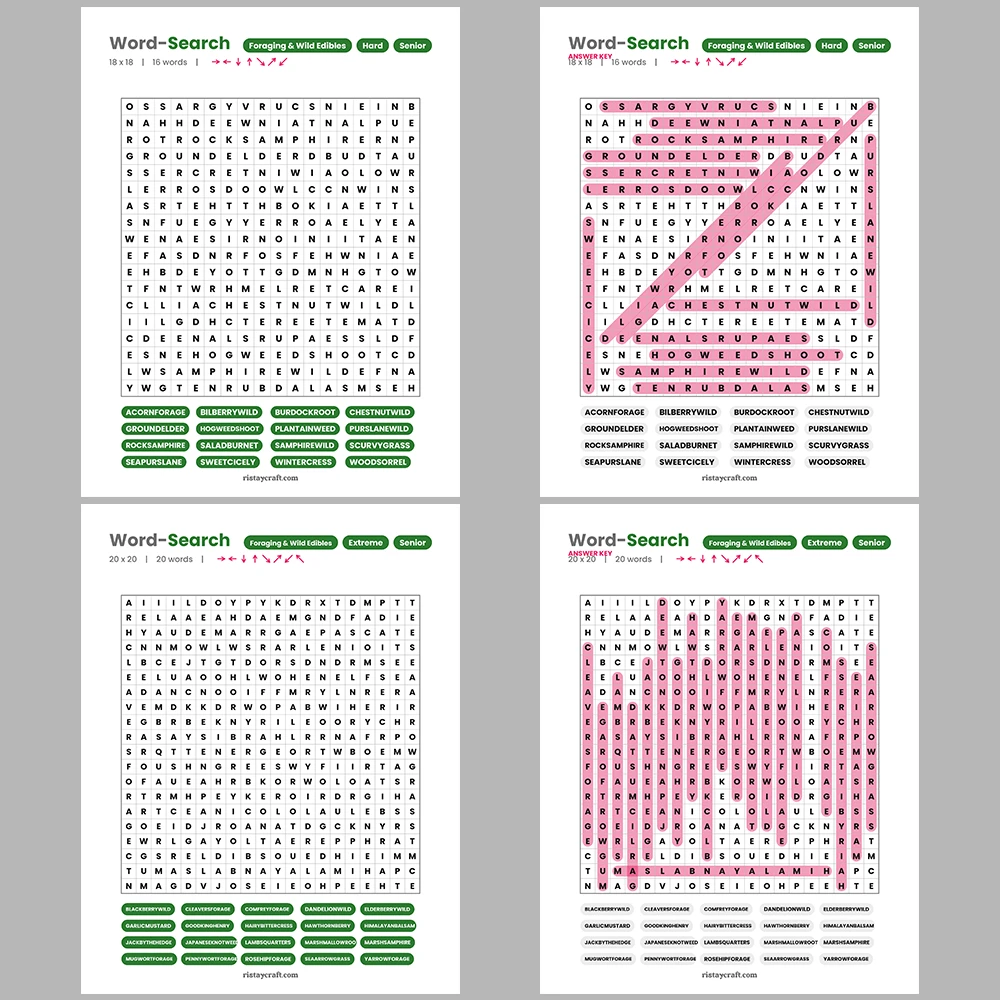 Word Search – Wine & Vineyards – Martial Arts – Themes