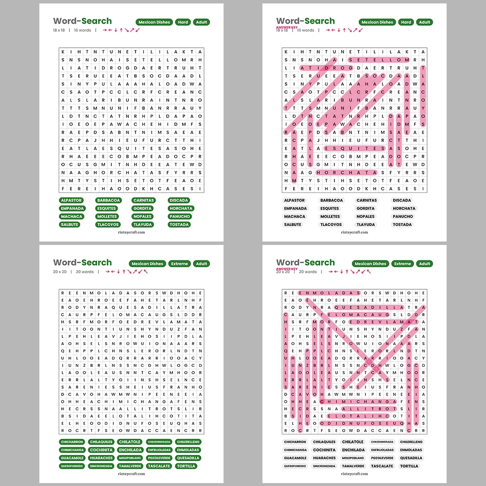 Word Puzzle – Cacti & Succulents – Broadway & Musicals – Themes