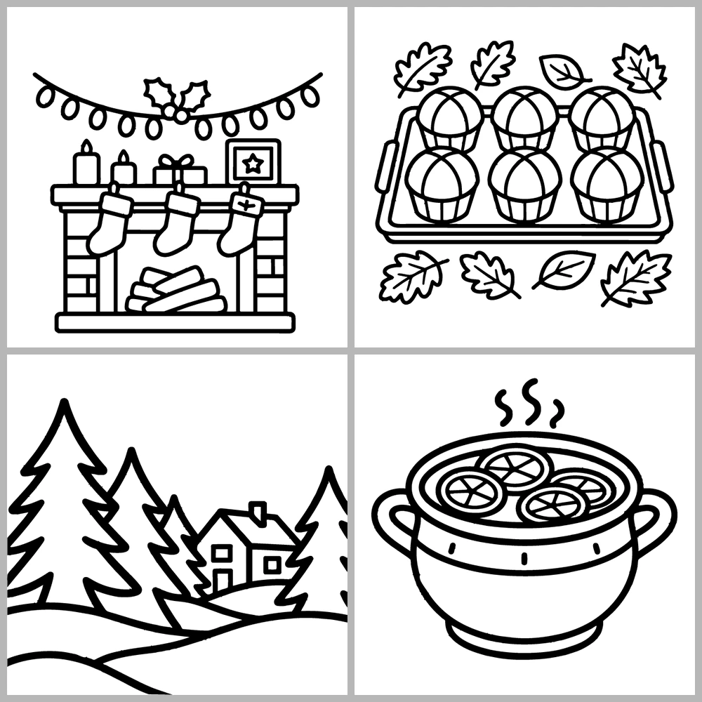 Cozy Seasons Coloring Book