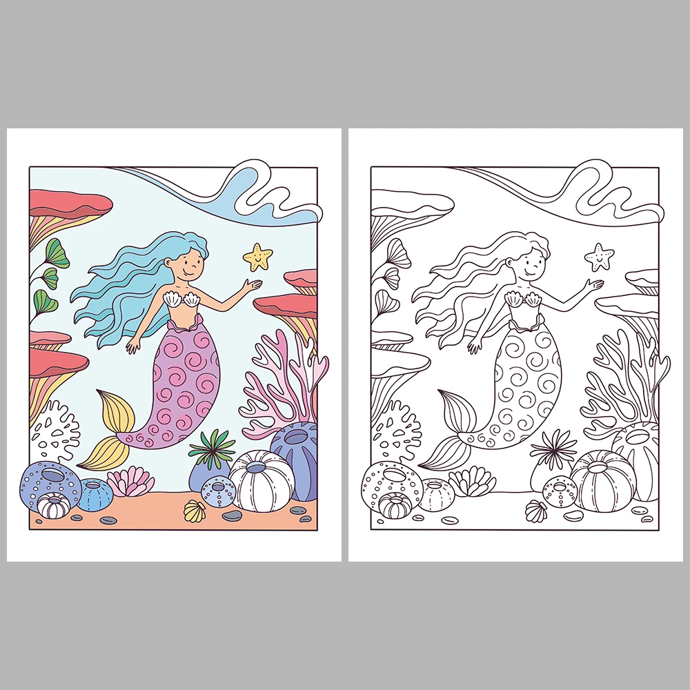 Mermaid Coloring Pages – With Reference Images