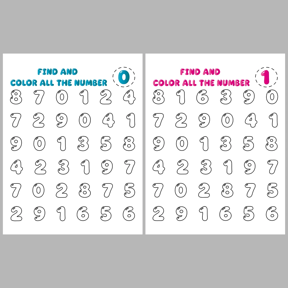 Number Recognition and Coloring Activity Book