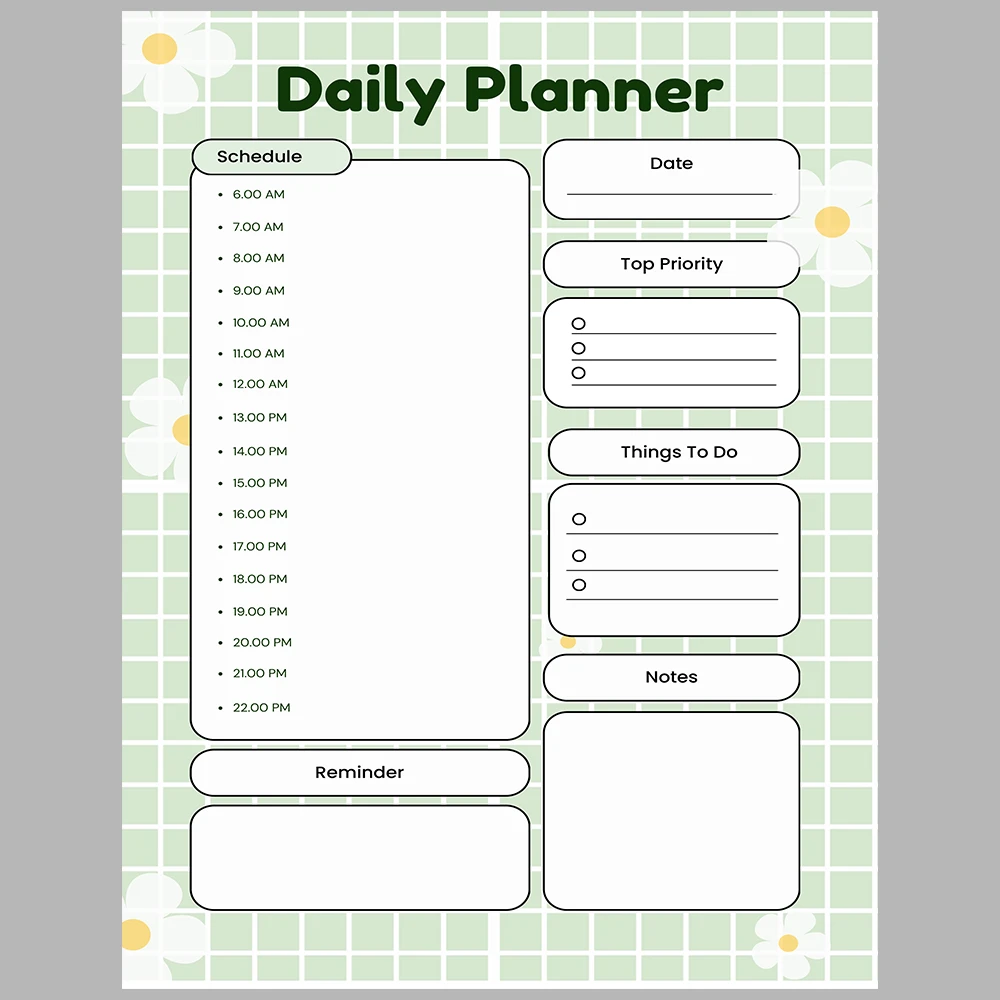 Daisy-Themed Weekly Planner / Daily Planner