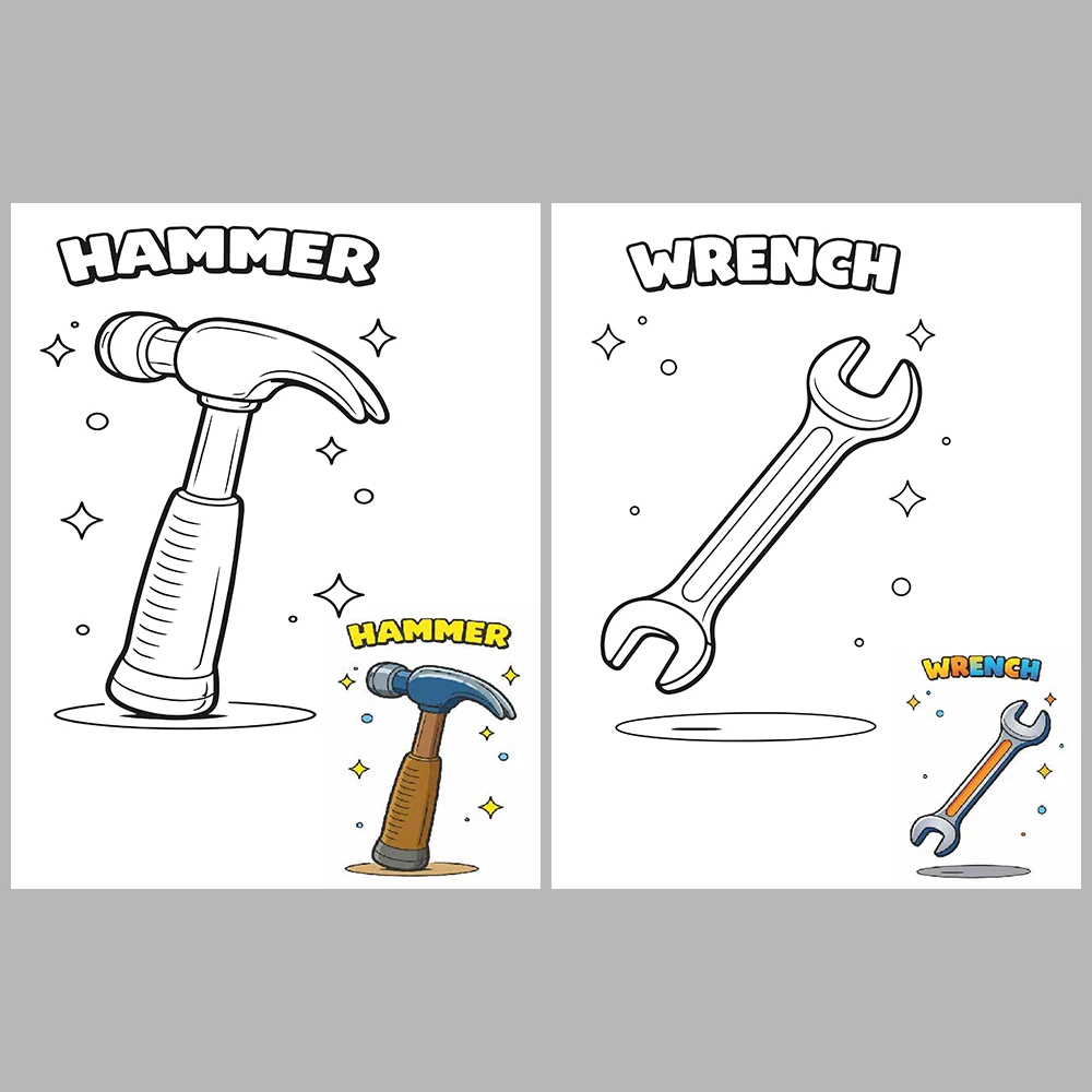 Carpenter Tools Coloring Pages / With Reference Image