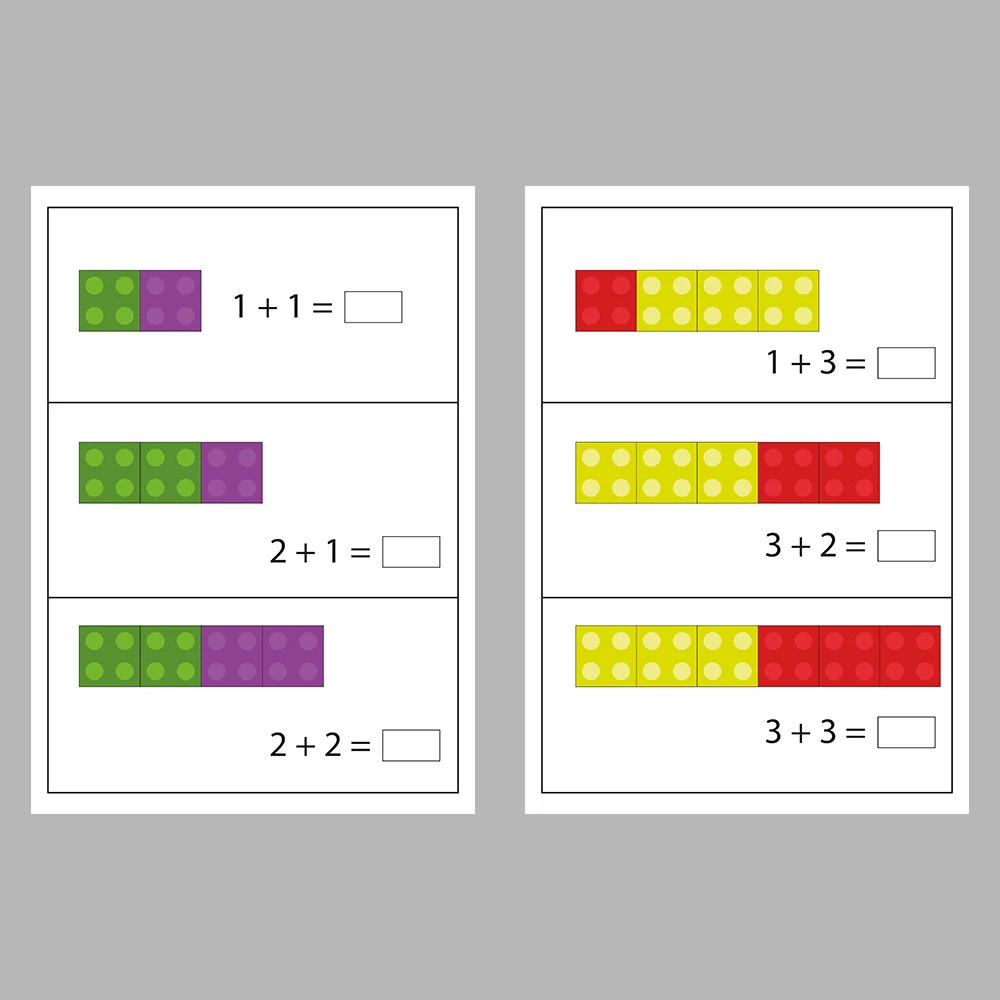 Addition Activity Sheets Using Cubes