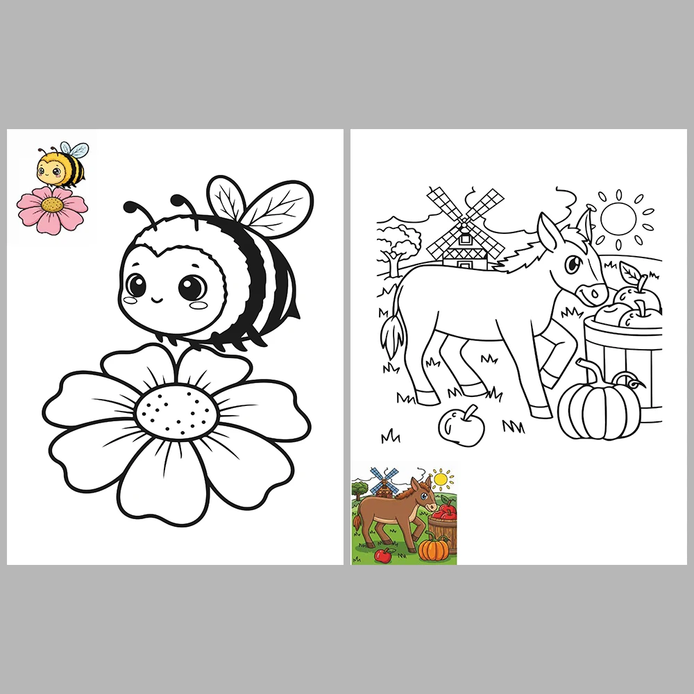 Mixed coloring pages – With Reference Images