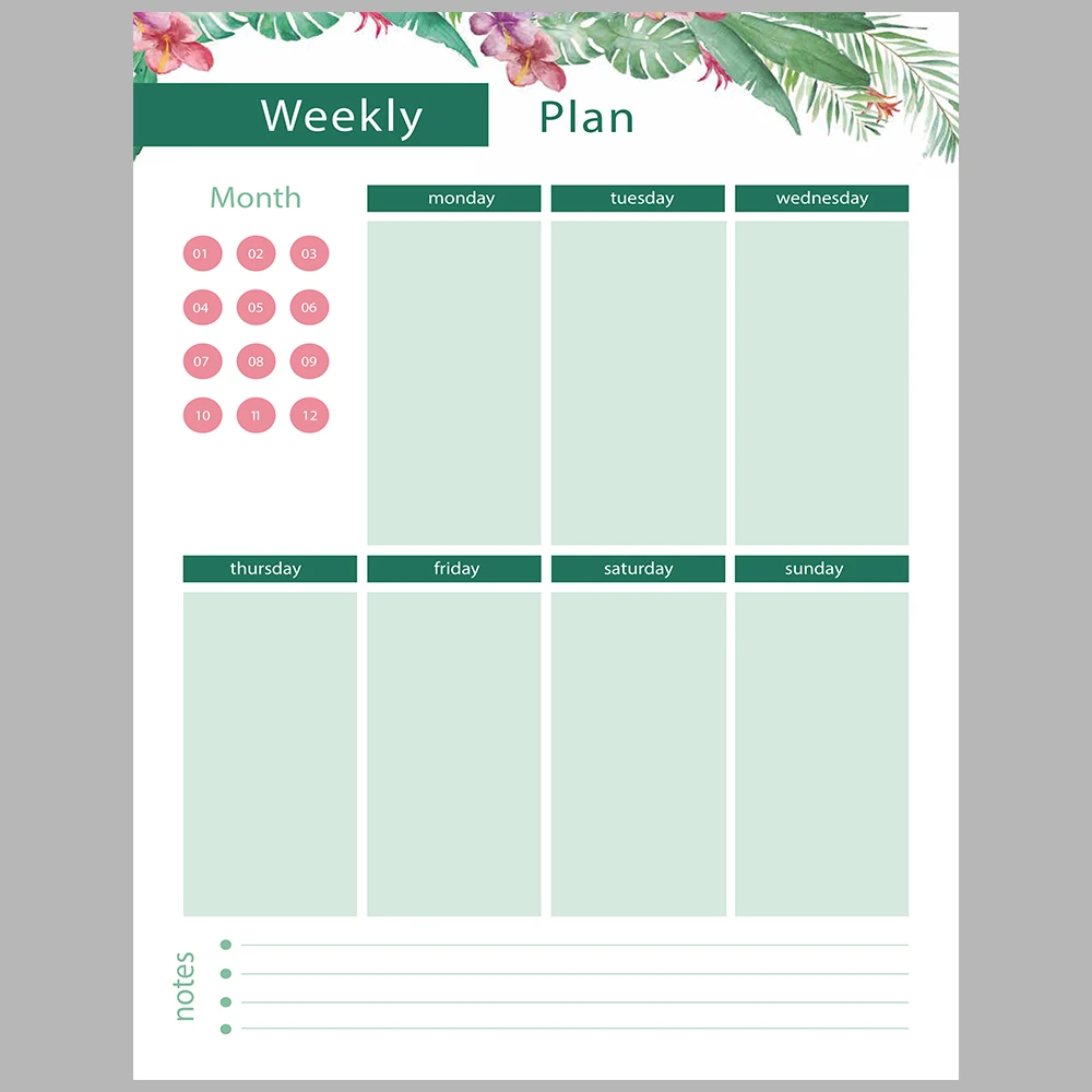 Tropical-Themed Daily and Monthly Planner – 2026