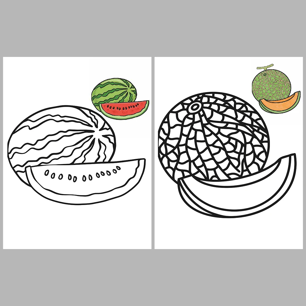Fruits Coloring / With Reference Image
