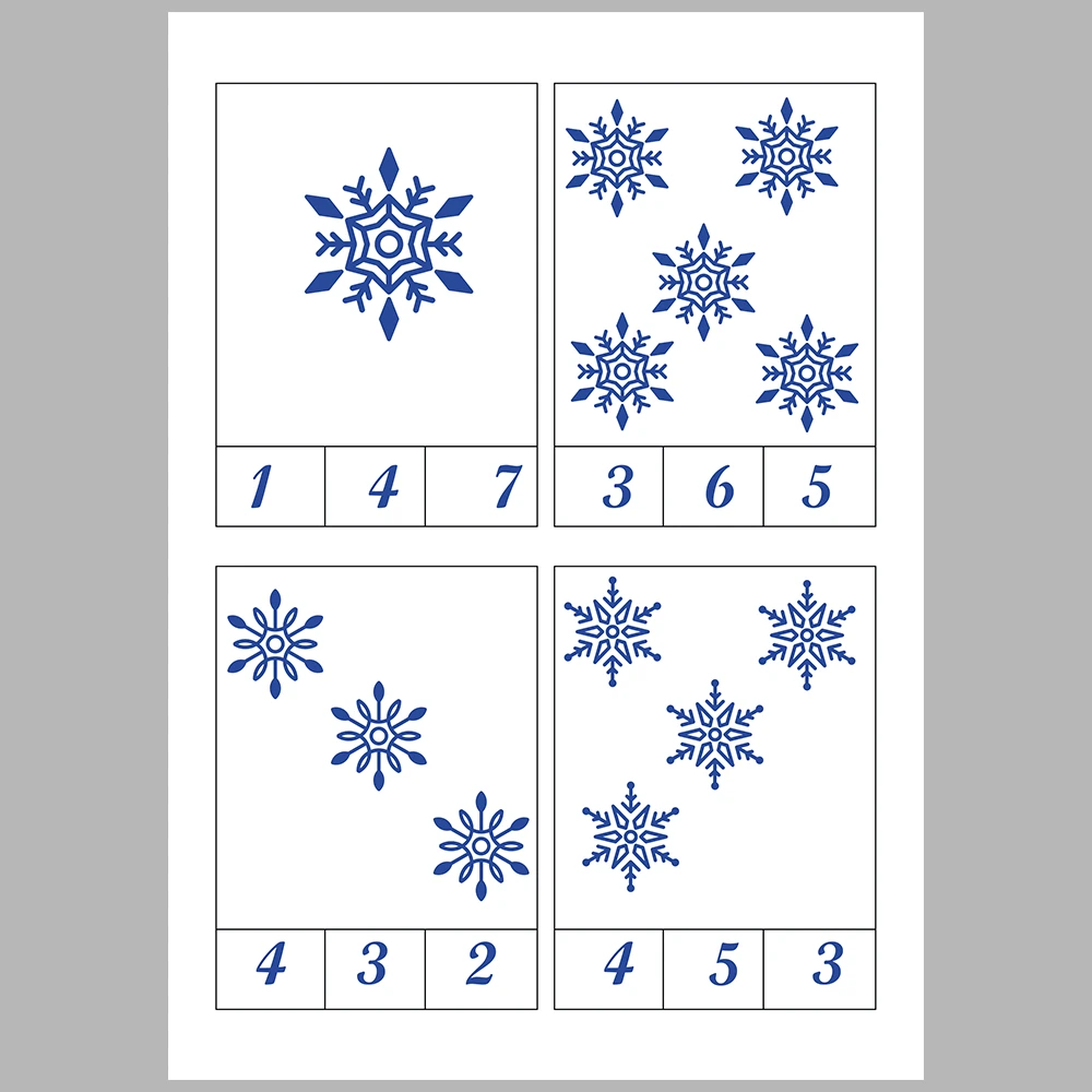 Number-Snowflake Matching Pages
