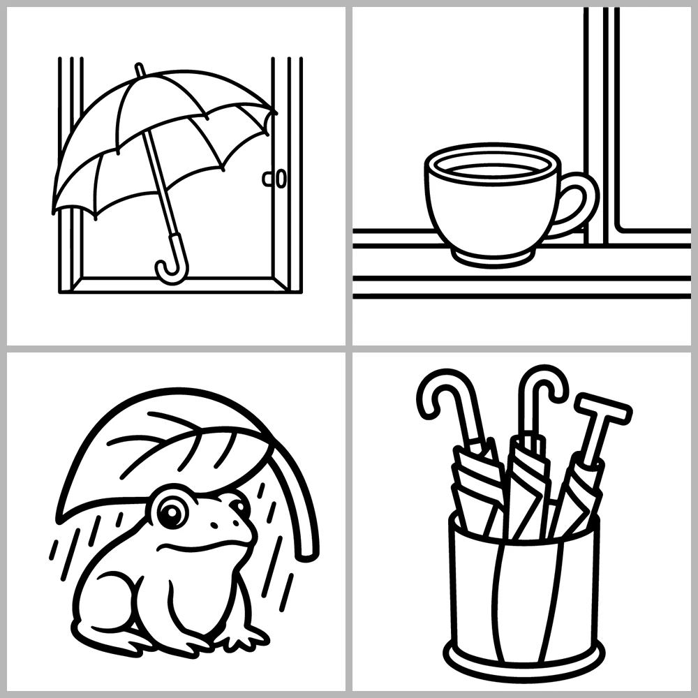 Cozy Rainy Days Coloring Book