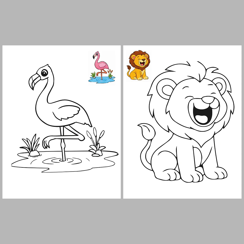 Cute Animal Coloring Pages / With Reference Image – Vol. 3