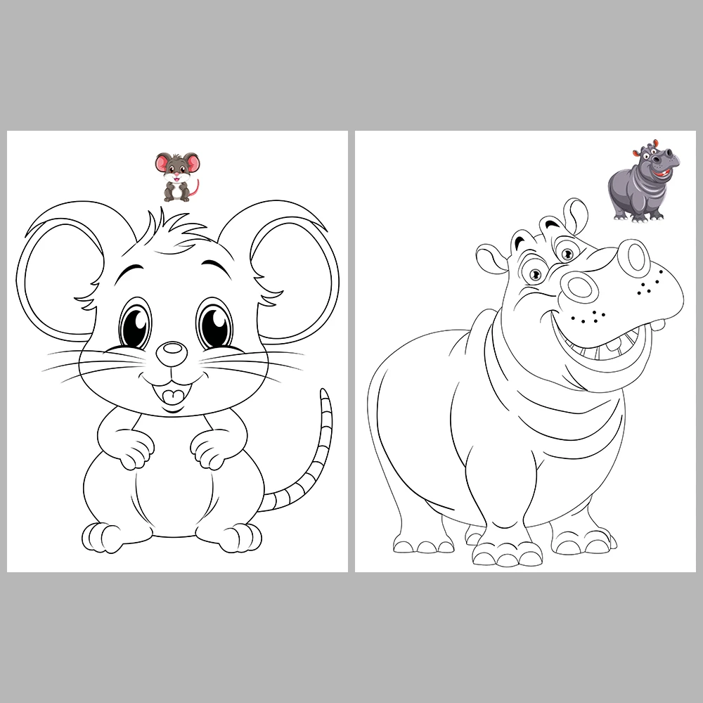 Cute Animal Coloring Pages / With Reference Image – Vol. 4