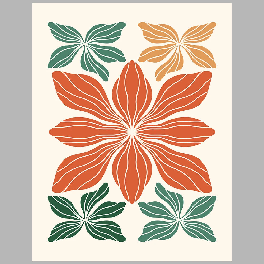 orange and green themed posters