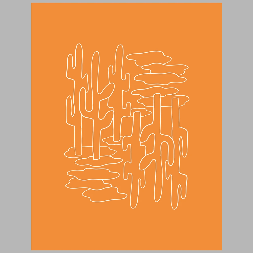 orange and blue themed posters