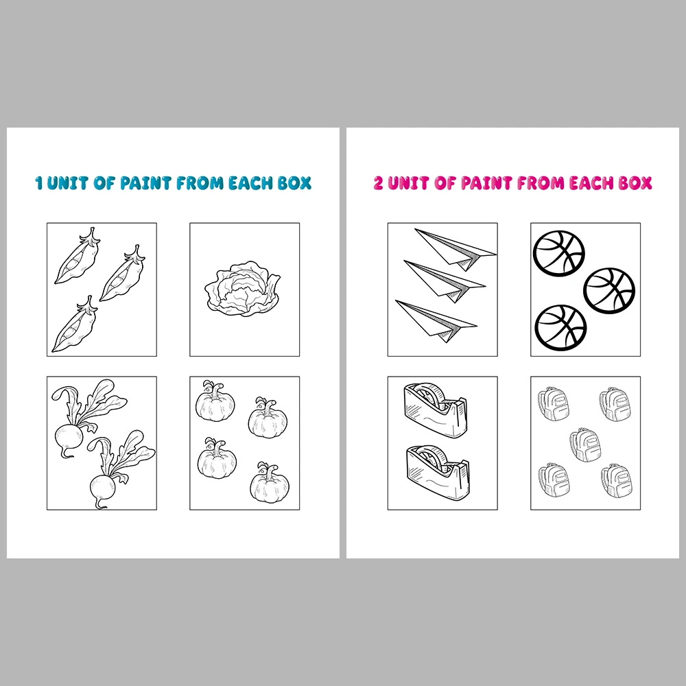 Number and Object Matching and Coloring Activity Book