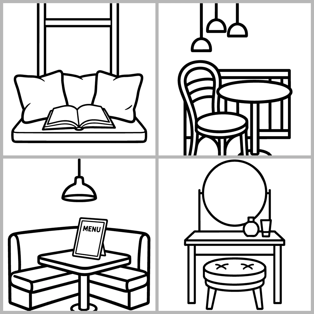 Cozy Corners Coloring Book