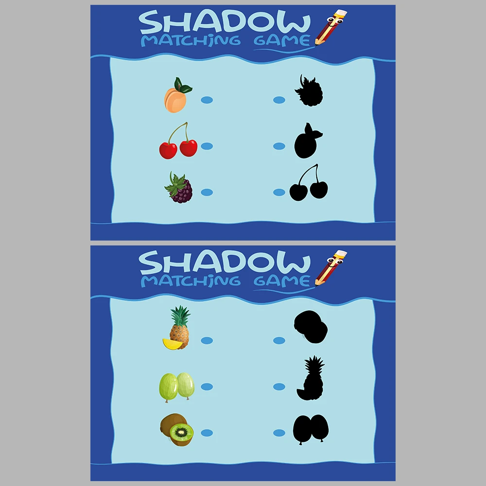 Fruit-Themed Shadow Matching Game Book