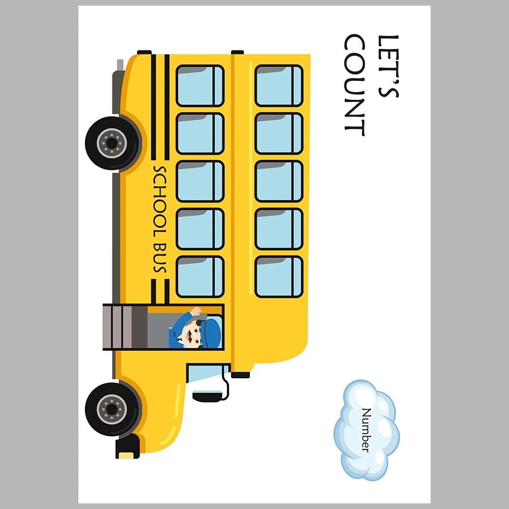 Learning to count with students – school bus theme