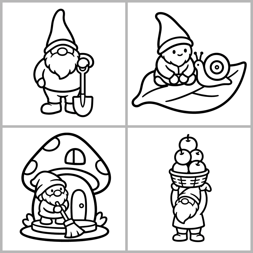Cozy Gnomes – Little Folk Coloring Book