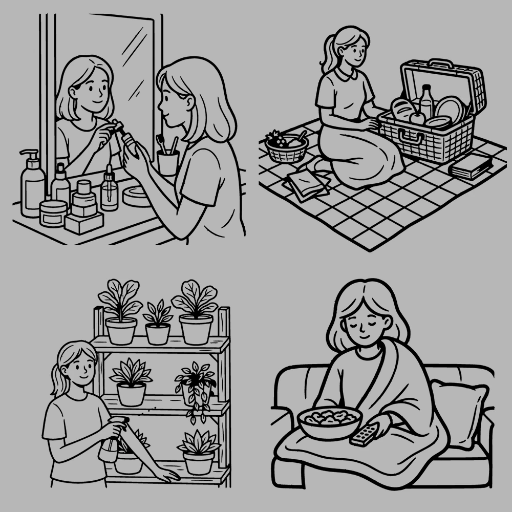 Cozy Girl and Self Care Coloring Book