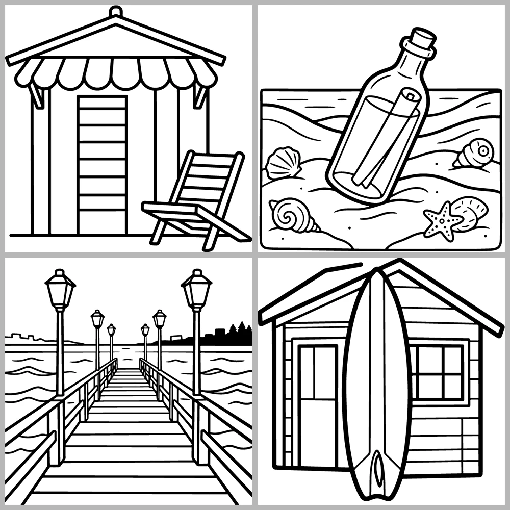 Cozy Ocean – Beach Coloring Book