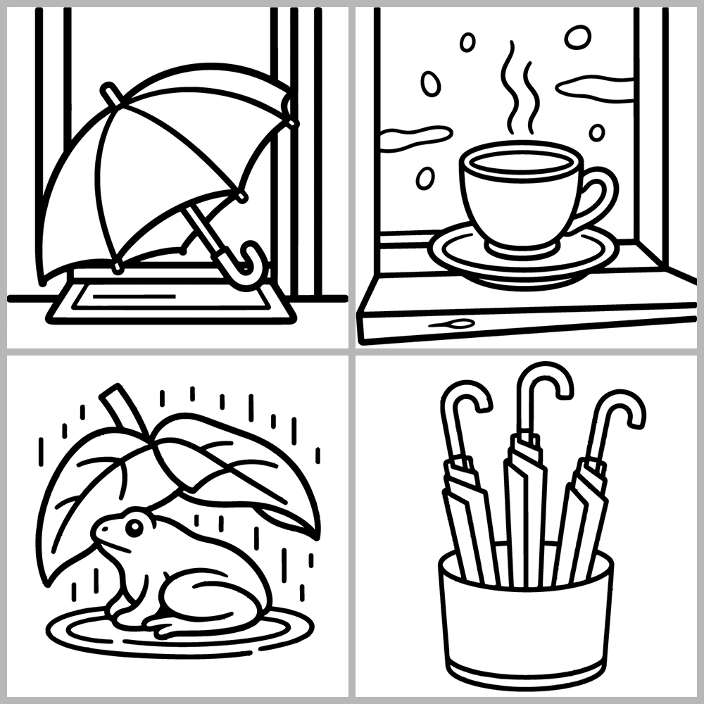 Rainy Days Coloring Book