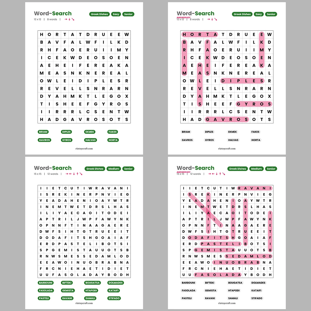 Word Search -Witchcraft & Occult – Grammar & Parts of Speech – Themes