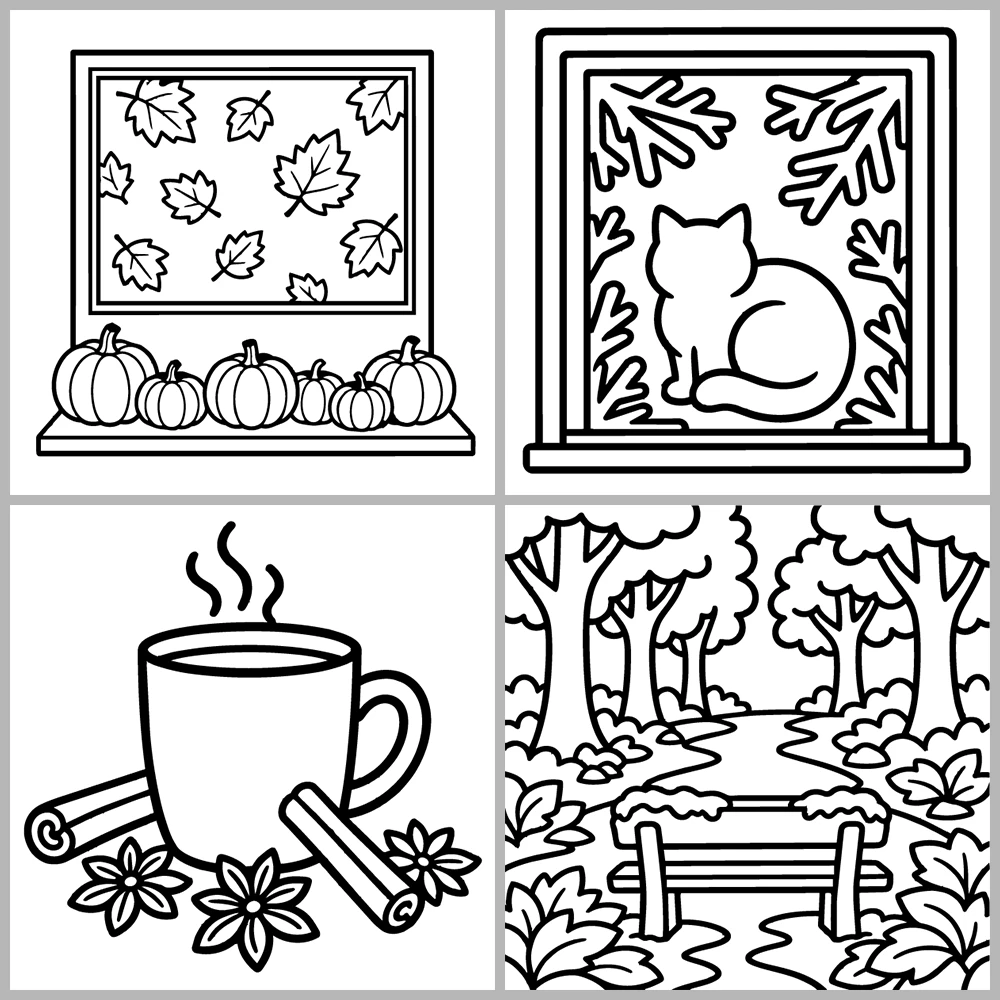 Seasons Cozy Coloring Book