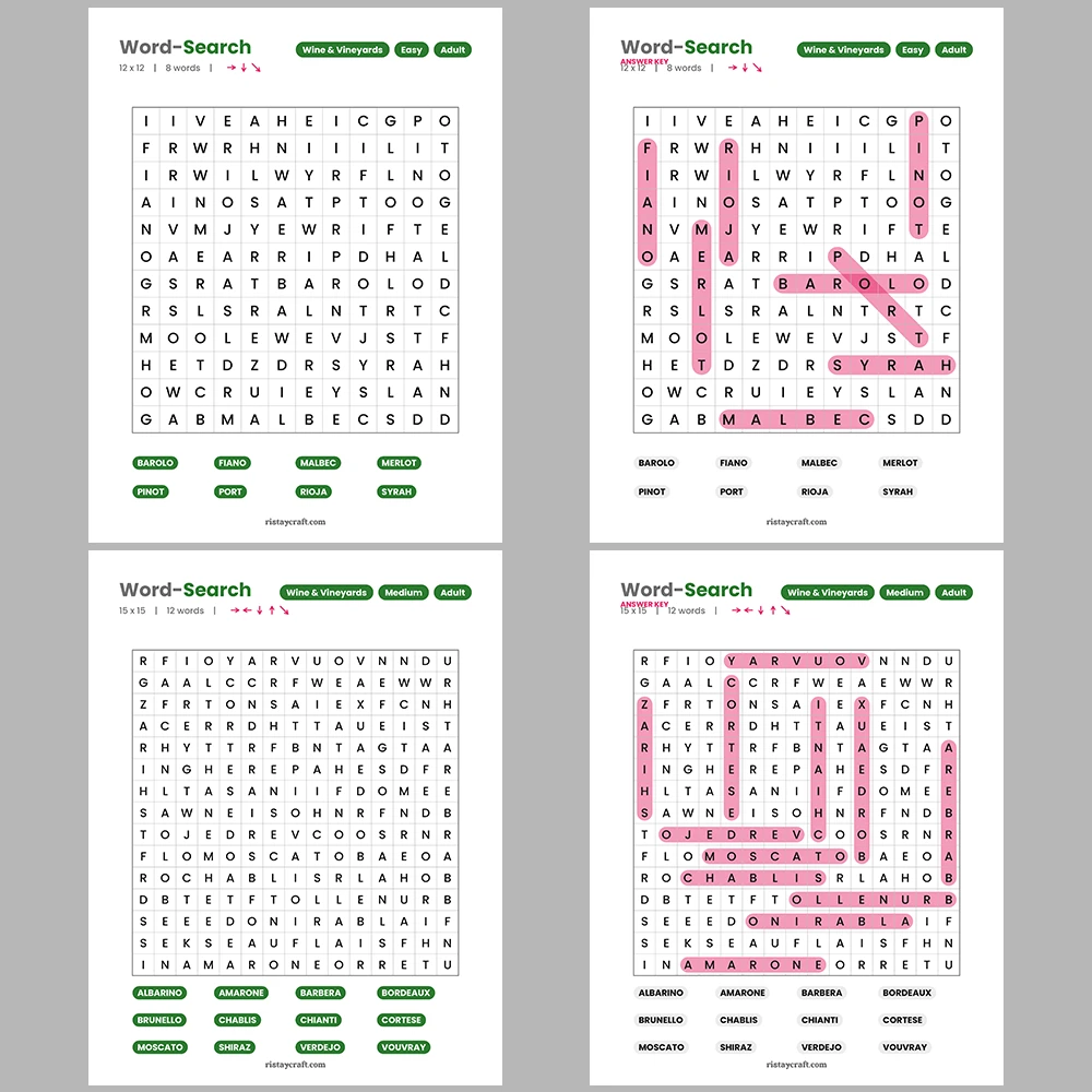 Word Search – Accounting & Bookkeeping – Ice Cream Flavors – Themes