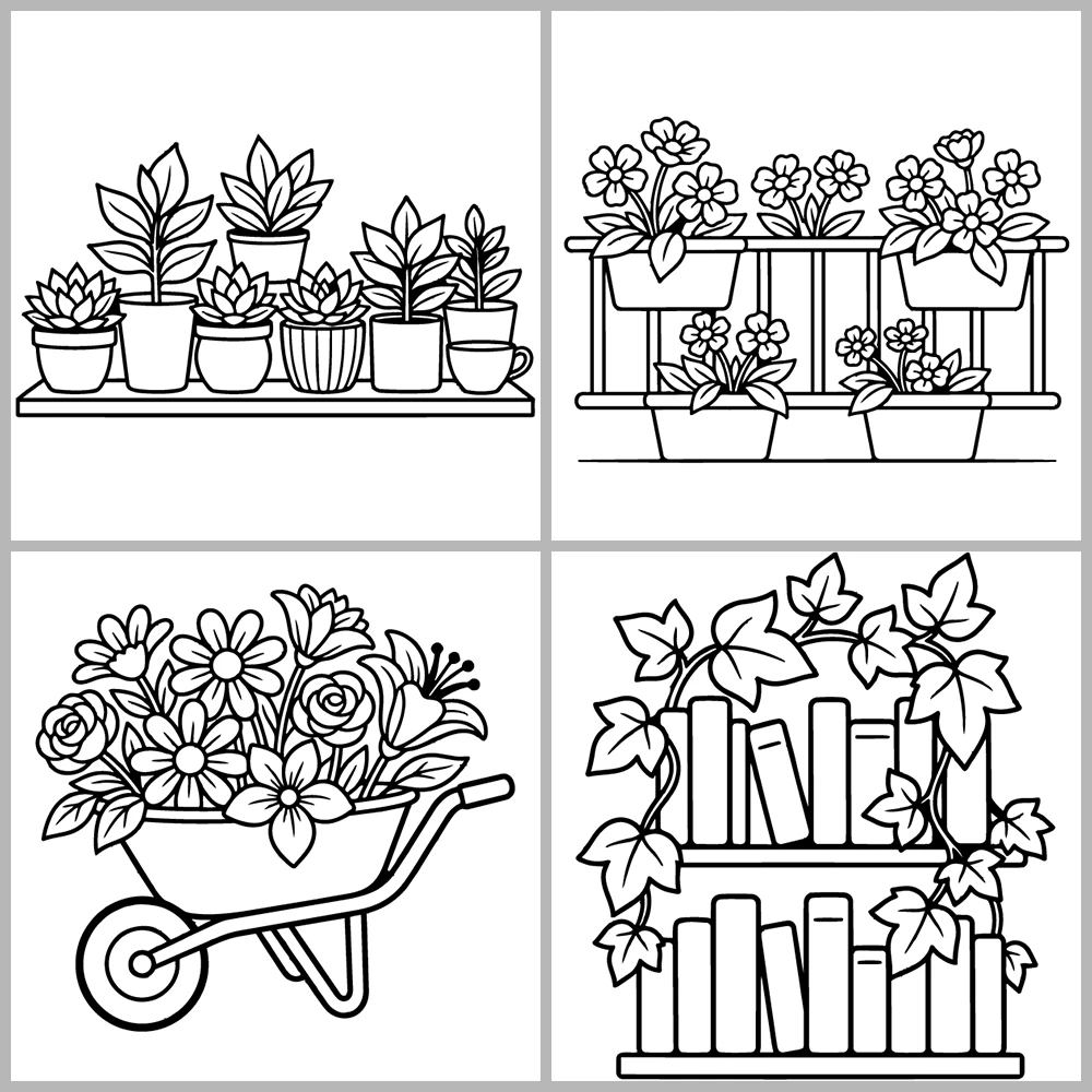 Cozy Plants – Garden Coloring Book