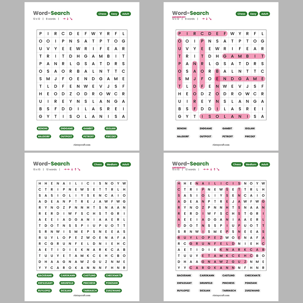 Word Search – Magic and Illusion – Gemstones and Minerals – Themes