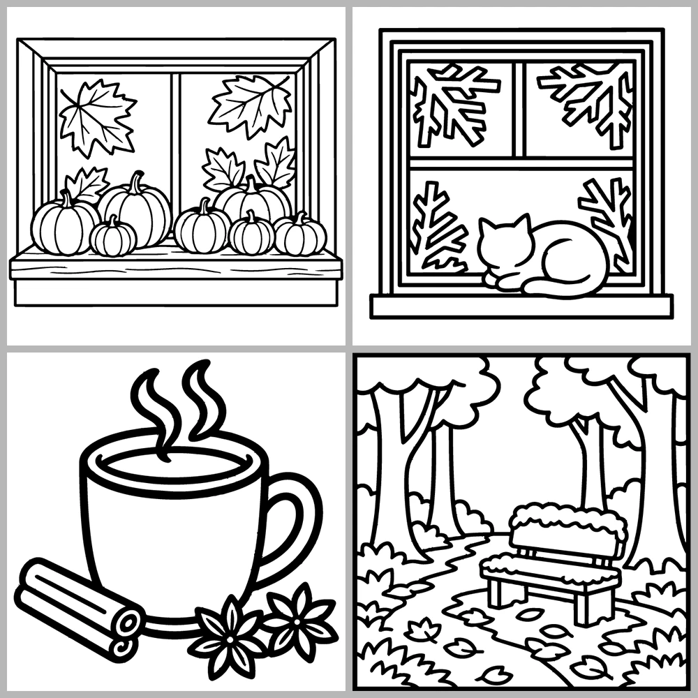 Cozy Seasons Coloring Book
