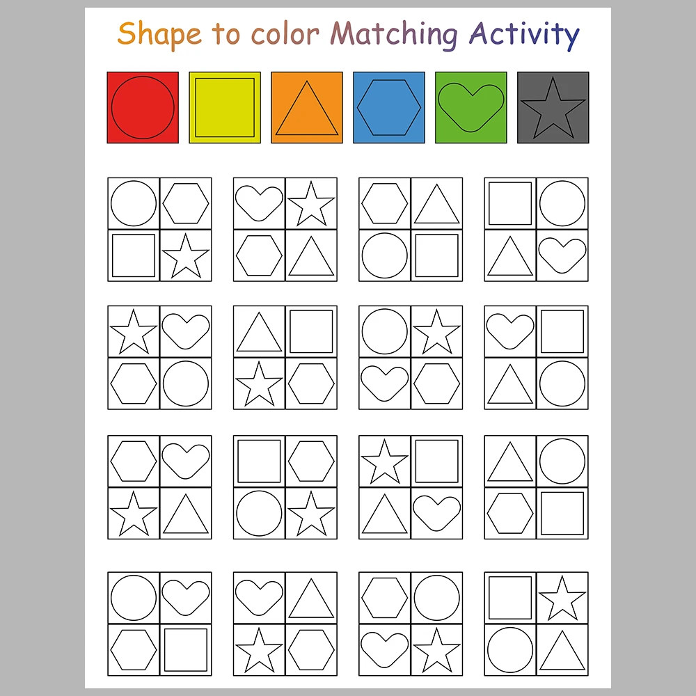 Coding Worksheet With Colors And Shapes