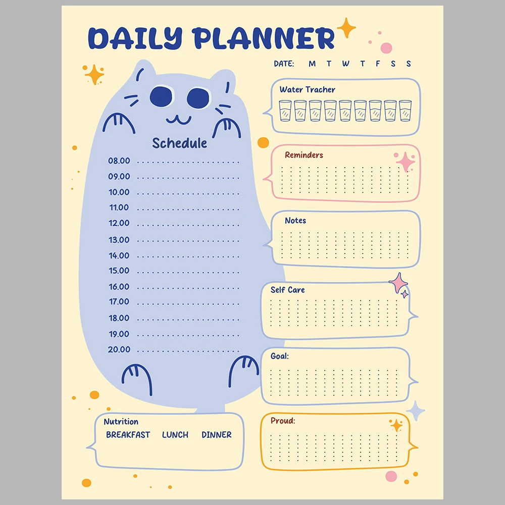 Cat-Themed Weekly Planner / Daily Planner