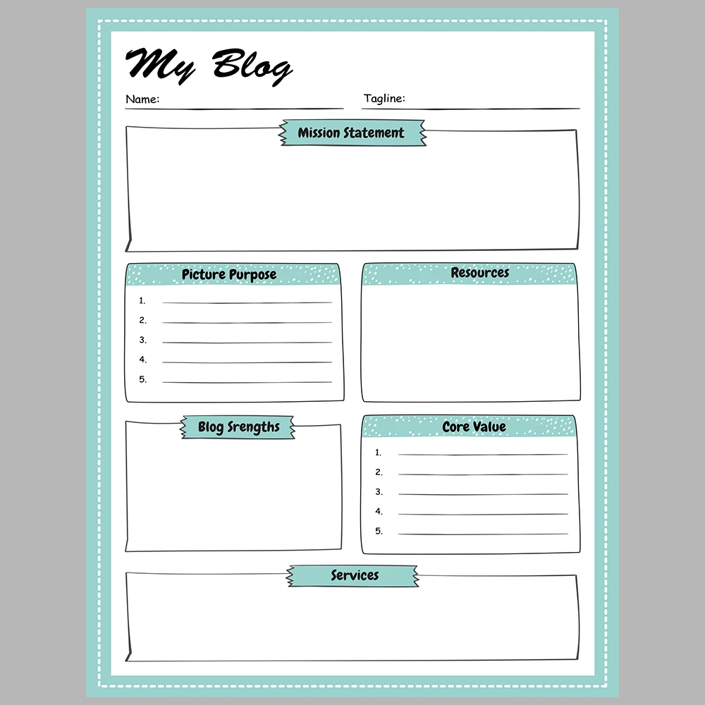 Blog Planner – Green Striped Theme