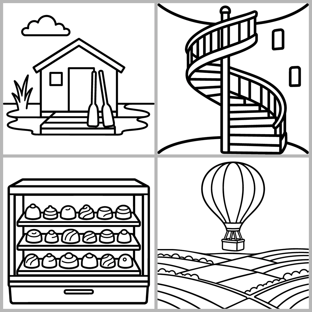 Cozy Travel – Places Coloring Book