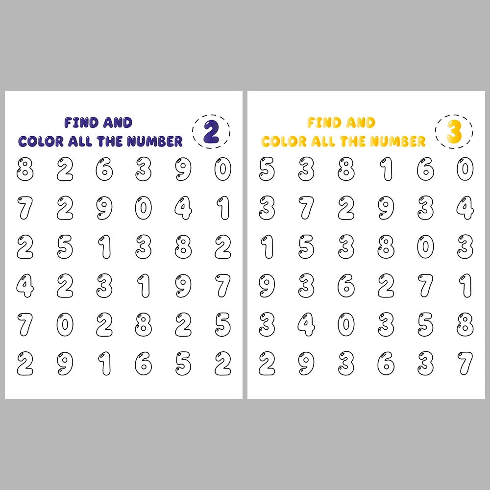 Number Recognition and Coloring Activity Book